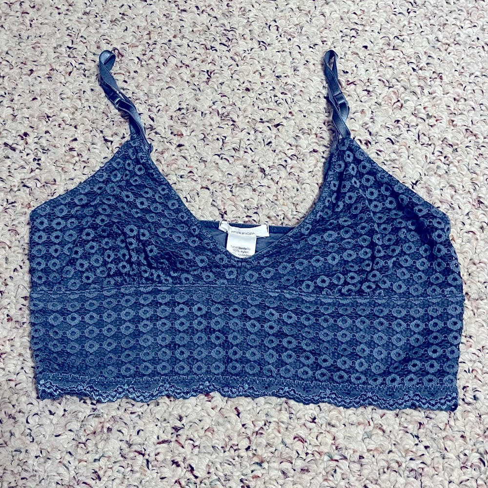 Maurices Crochet Lace Bralette Navy Blue Medium NEW WITHOUT TAGS! NWOT!